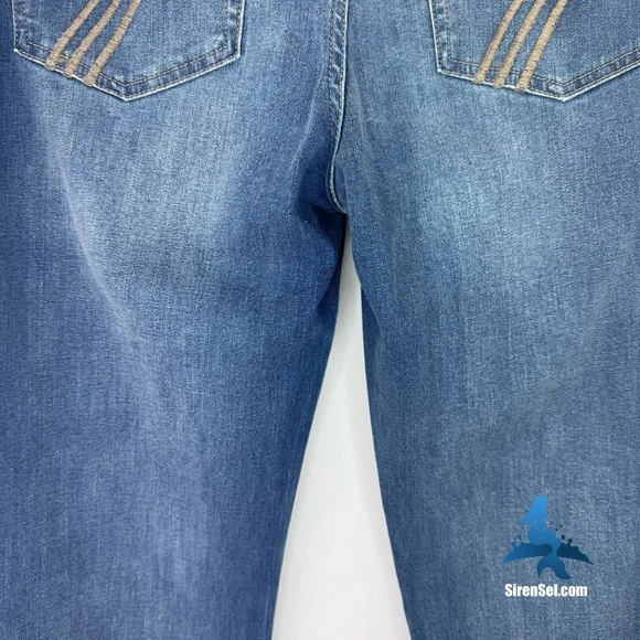 1231 7 For All Mankind Tailorless Dojo Jeans - Size 32 - Blue - Picture 9 of 16